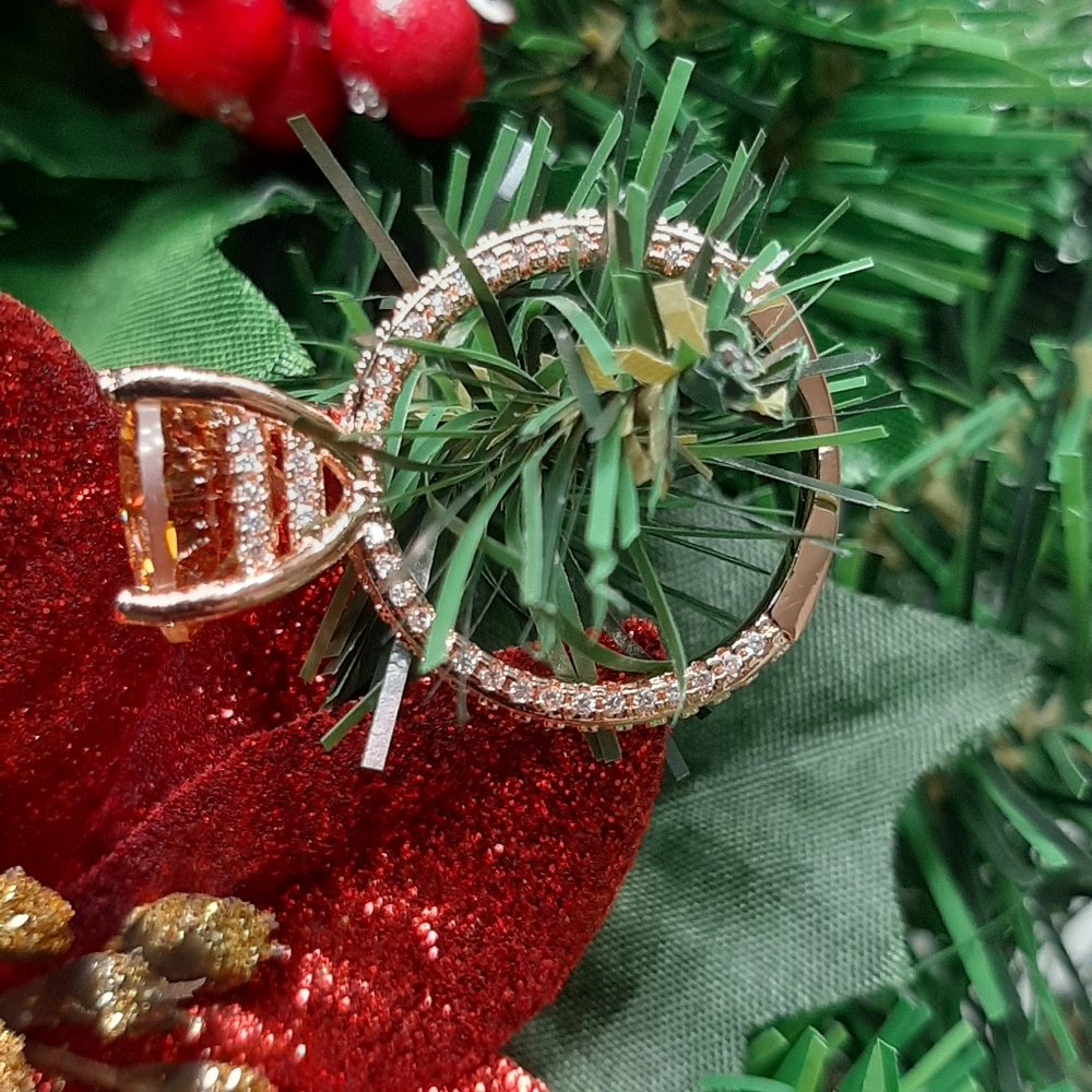 Champagne Cubic Zirconia Ring - Picture 8 of 11